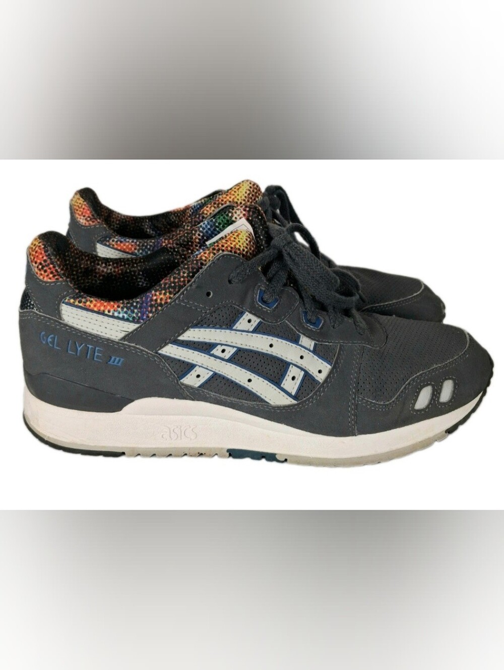 ASICS Gel-Lyte III Tie-Dye Dot-Art Women's Casual Sneakers Size 9.5 Gray H499Y